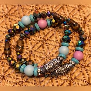 Yak bones Skulls, Sacred Geometry Matching Bracelet Set with Ancient Runes